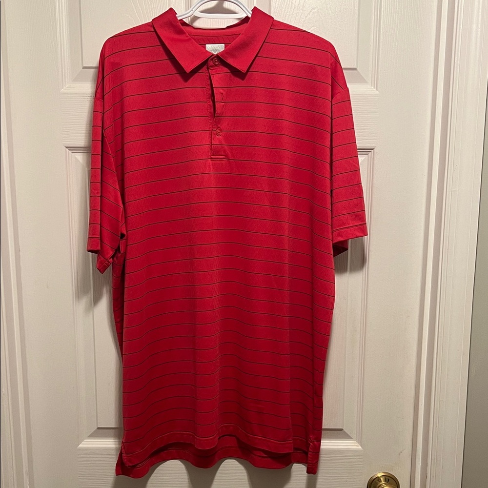 Callaway Red Polo Shirt with Stripes